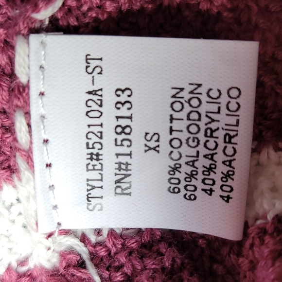 COPY - Pink Clover Stripe Knit Long Sleeve Sweater XS - Picture 7 of 8